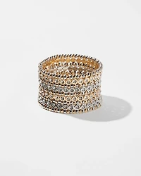 Pavé-Accent Wide Stretch Bracelet