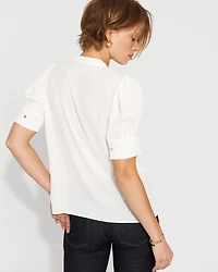 Elbow Sleeve Y-Neck Shirt