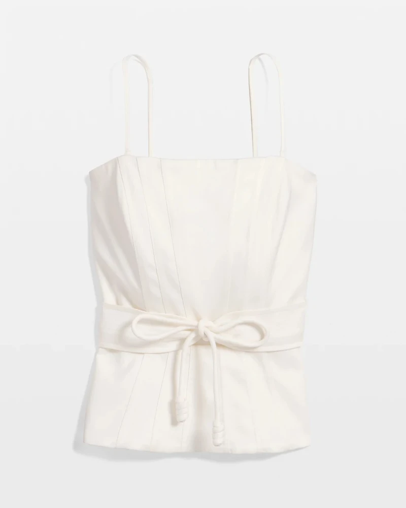 Tie-Waist Peplum Bustier