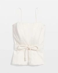 Tie-Waist Peplum Bustier