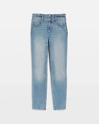 Extra High-Rise Double Waistband Slim Ankle Jeans