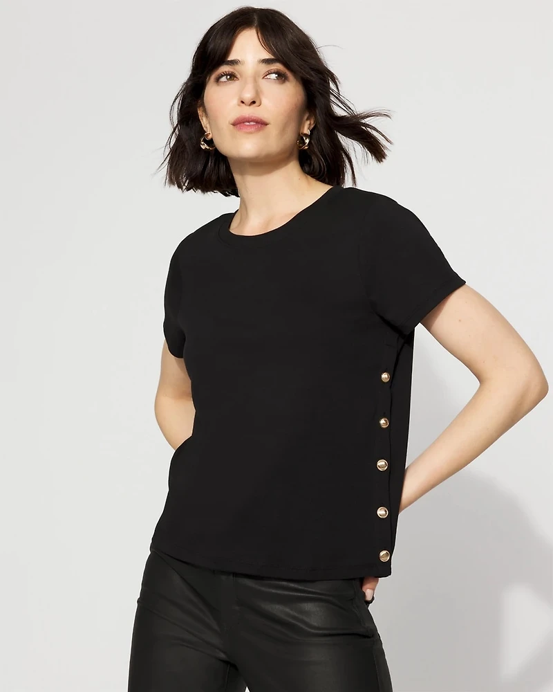 Side Button Tee