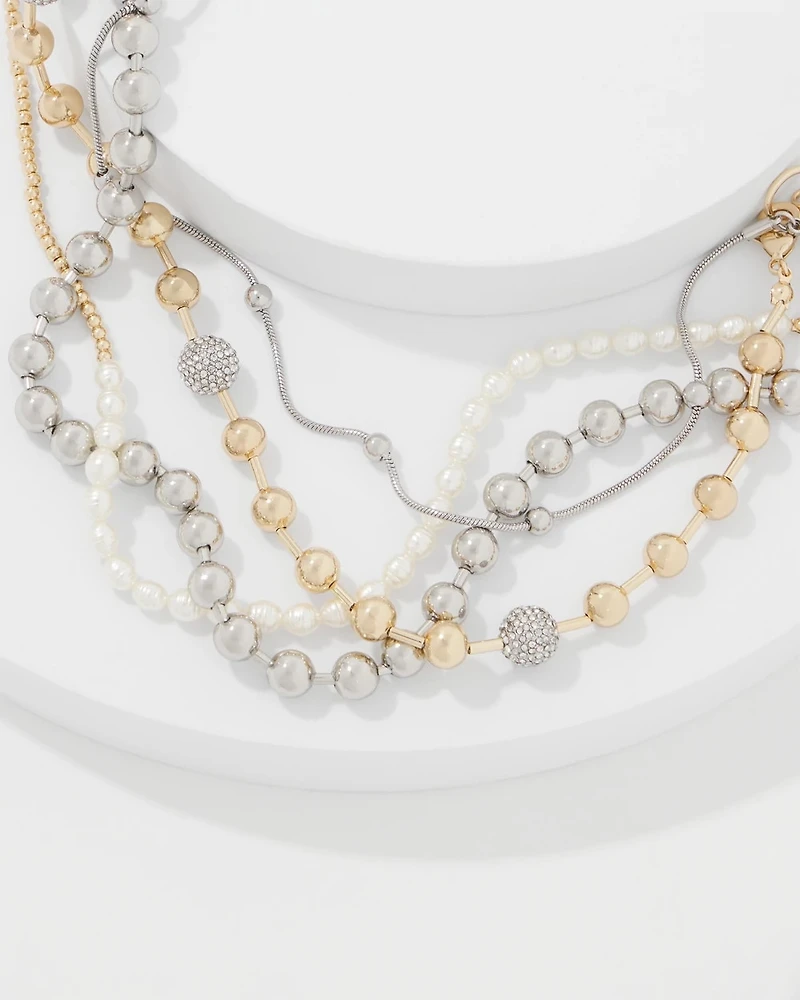 Mixed Metal + Glass Pearl Convertible Necklace