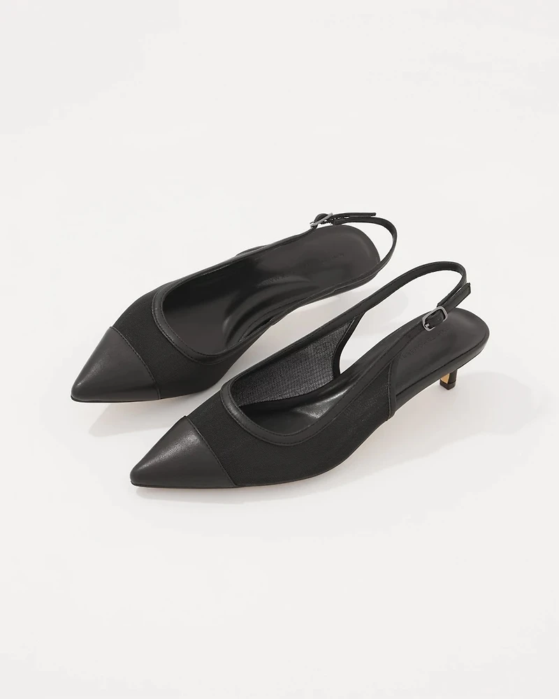 Mesh Kitten Heel Pump