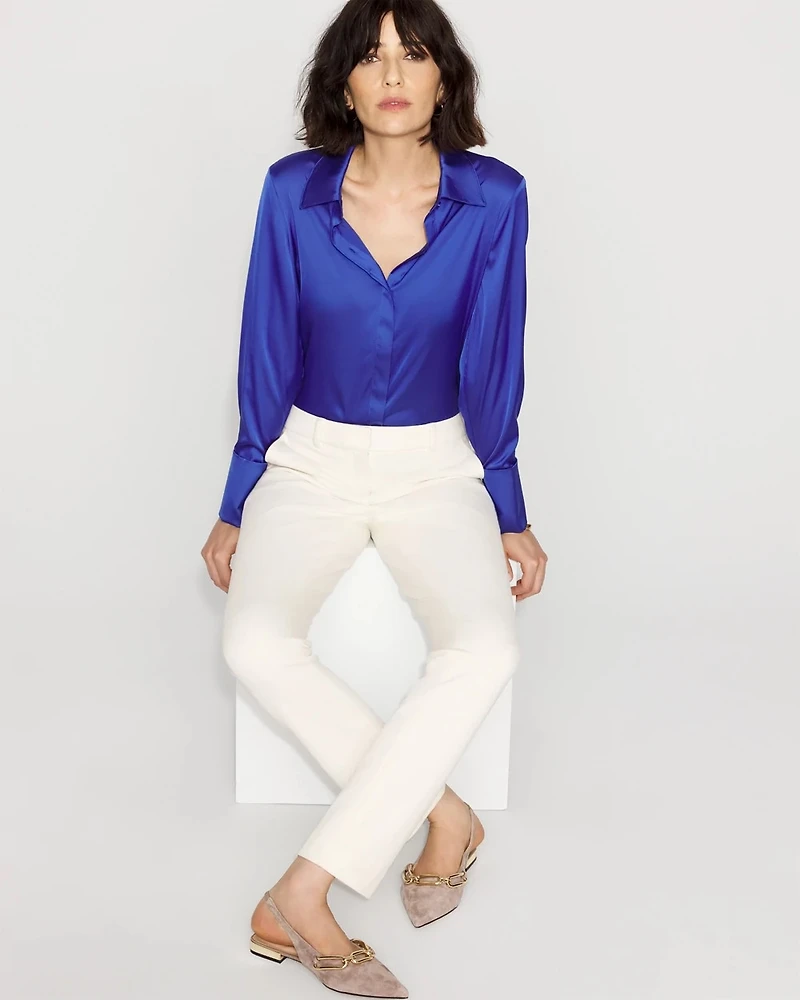 Satin Tuxedo Cuff Shirt