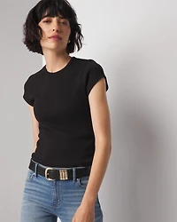 Pima Cotton Rib Short Sleeve Crew Tee