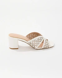 Cutwork Heeled Sandals