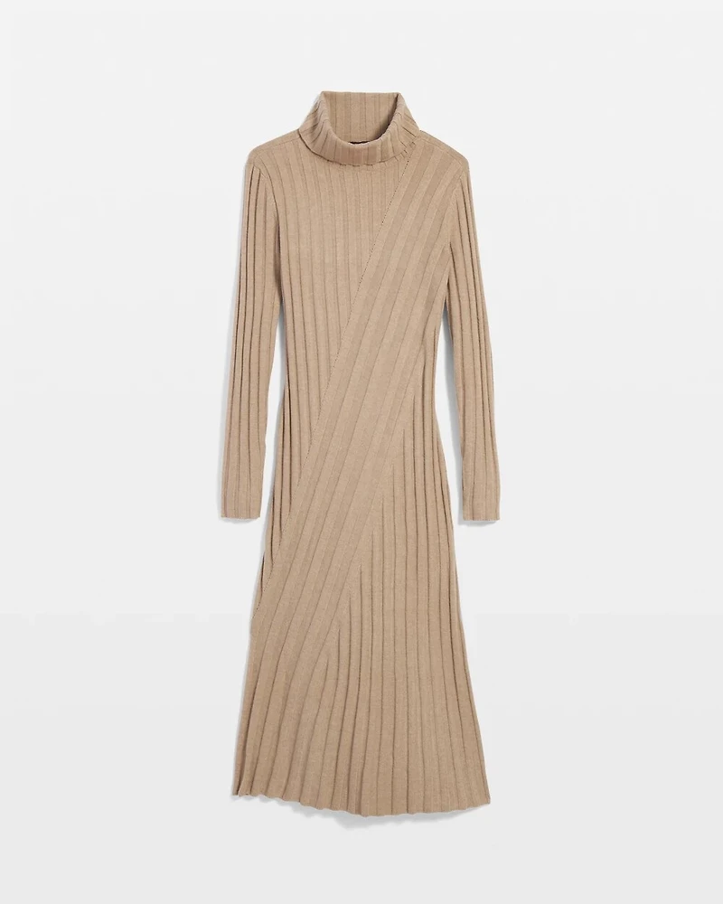 Ribbed Turtleneck Sweater Dress