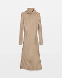 Ribbed Turtleneck Sweater Dress