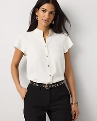 Flutter Sleeve Crepe Shell