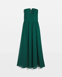 Chiffon Pleated Strapless Gown