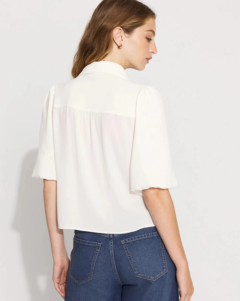Puff Sleeve Ruffle Shirt
