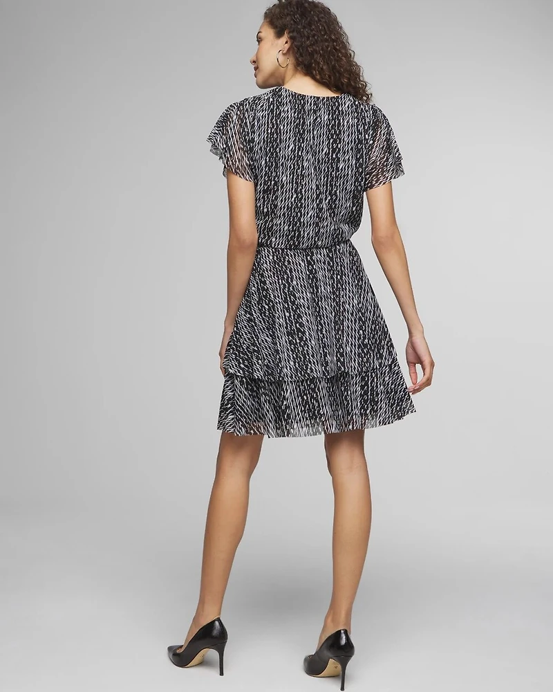 Mesh Kimono-Sleeve Mini Dress
