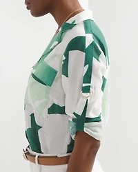 Patterned Collar Pocket Shirt