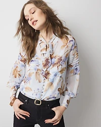 Tie Neck Chiffon Blouse