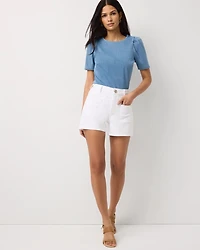 High Rise Denim Short