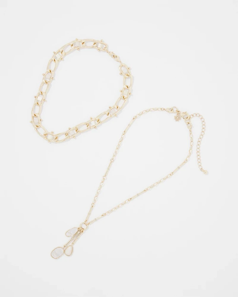 Mother of Pearl Charm Necklace
