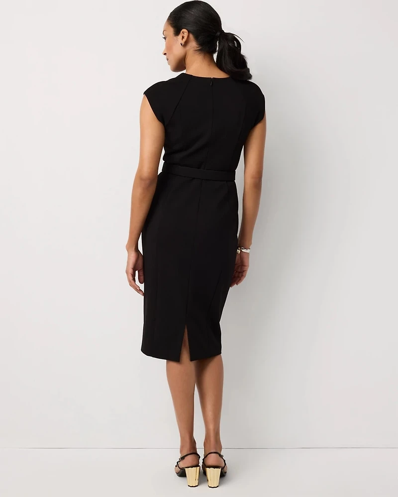 Petite Knit Crepe Sheath Dress
