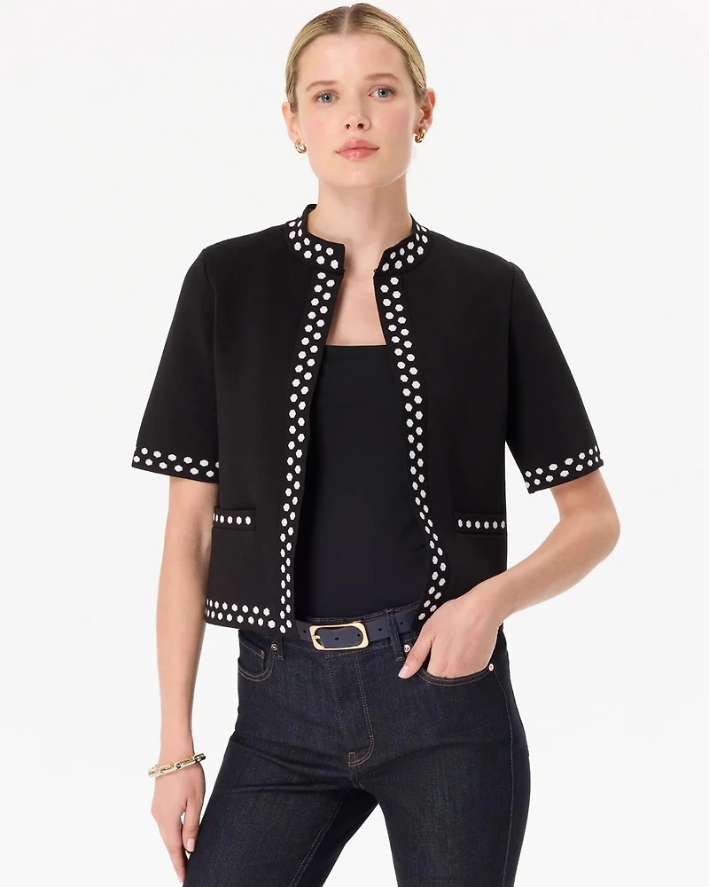 Short Sleeve Knit Cardigan