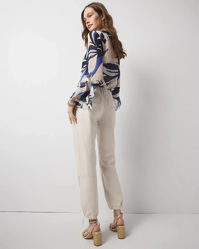 Petite High-Rise Pret Relaxed Utility Ankle Pant