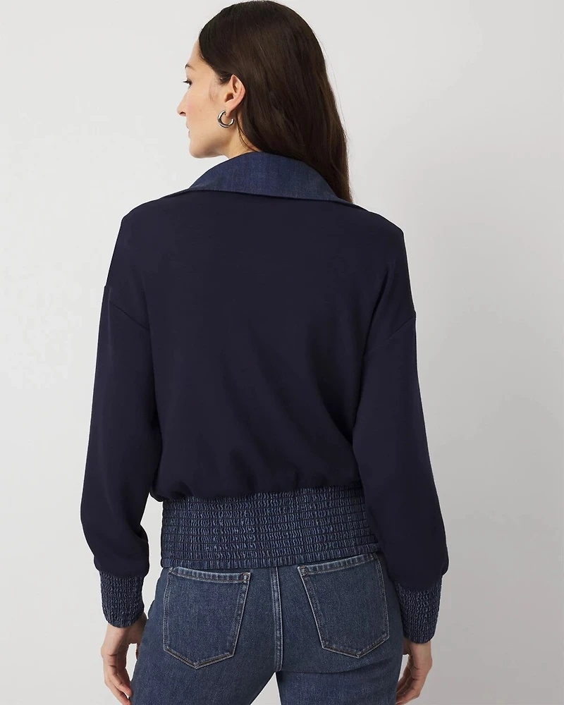 Denim Mix Knit Jacket