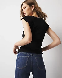 WHBMFORME™ Sculpt Stretch Cap Sleeve Sweater