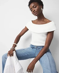 WHBM FORME™ Sculpt Stretch Off-the-Shoulder Sweater