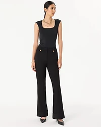 Button Detail High-Rise Piper Flare Pant