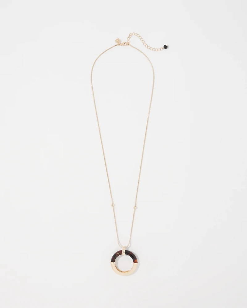 Gold and Tortoiseshell Ring Pendant