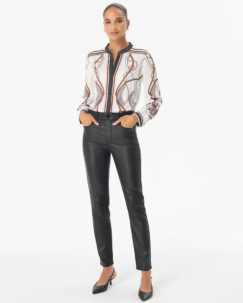 Petite Coated High-Rise Skinny Ankle Jeans