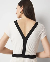 Colorblocked Pleated Maxi Dress