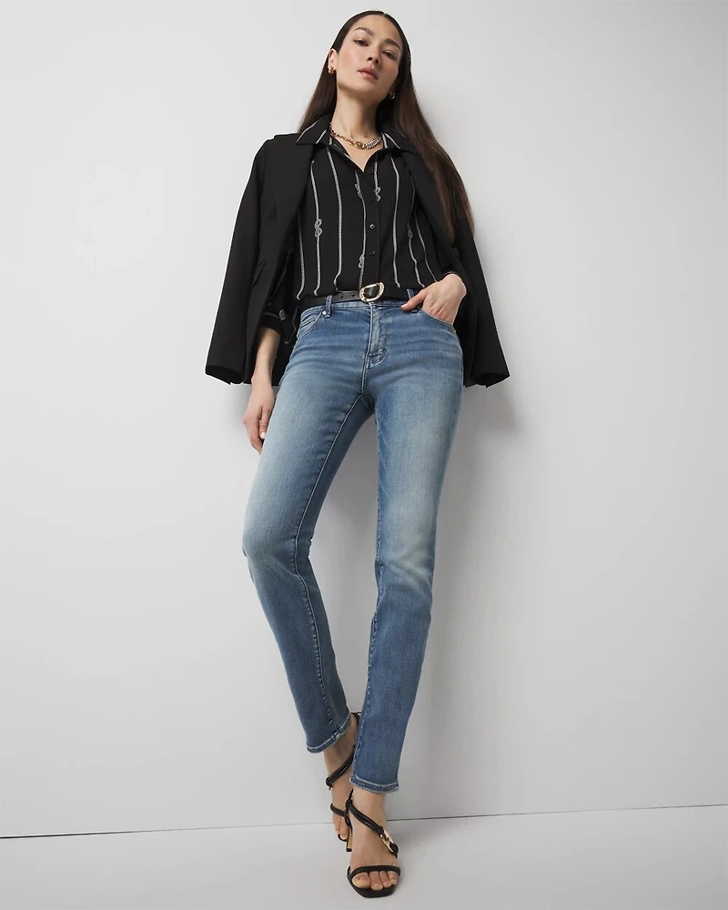 Mid-Rise Slim Jeans