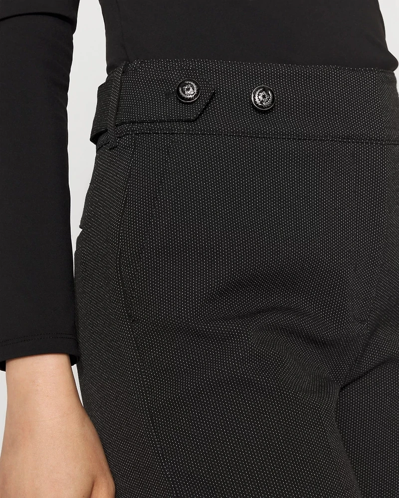 Elle Slim Ankle Pant with Button Tab Waist