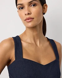 Denim-Look Wrap Detail Bustier