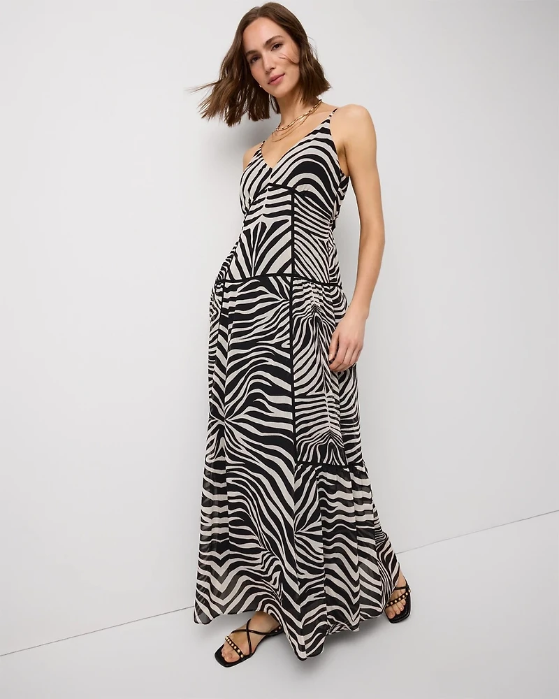 Tie-Back Tiered Maxi Dress