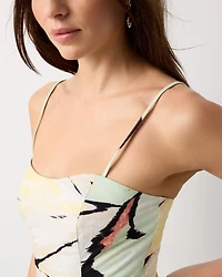 Pleated Strapless Midi Dress