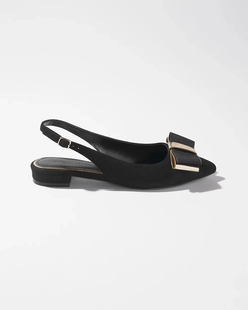 Slingback Flat with Black Bow