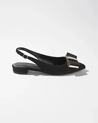 Slingback Flat with Black Bow