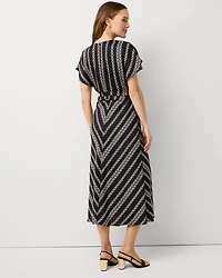 Ruched Satin Midi Dress