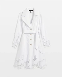 Embroidered Cutwork Trench Coat