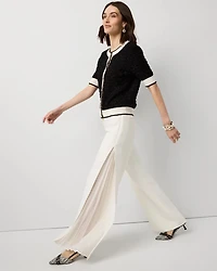 Chiffon Inset Ultra Wide Leg Pant