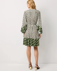 Flutter Sleeve Crepe Dress