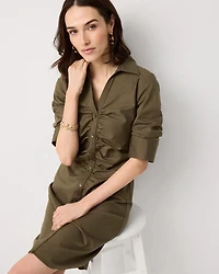 Ruched Shirt Dress