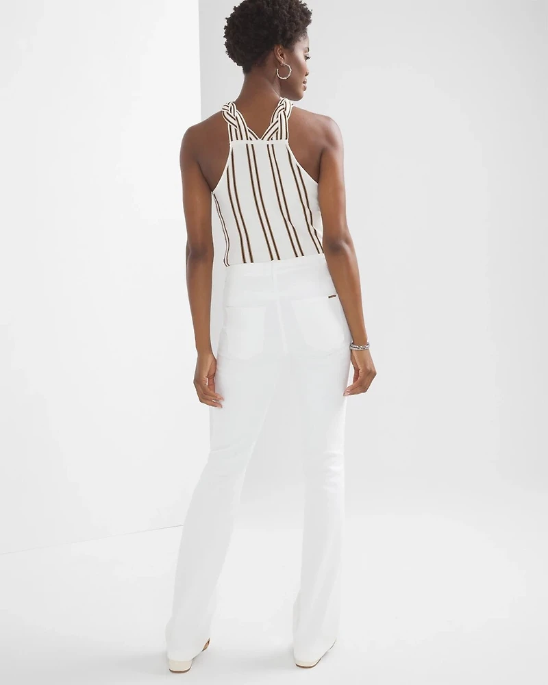 High-Rise Turnlock Skinny Flare Jeans