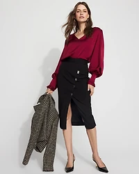 Satin Drama Sleeve Blouse