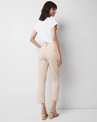 High-Rise Striped Straight Jean