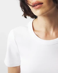 WHBM FORME™ Ribbed Stretch Button Shoulder Tee