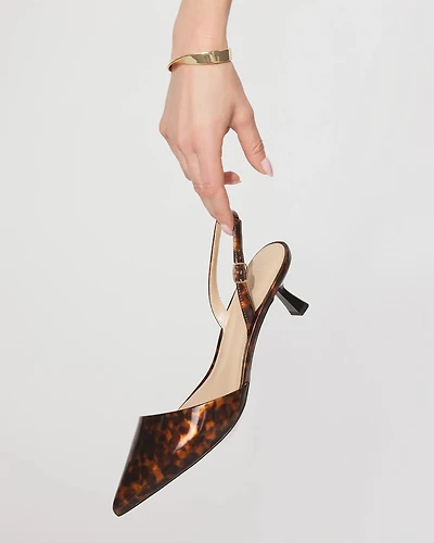 Patent Tortoise Slingback Pump