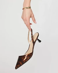 Patent Tortoise Slingback Pump