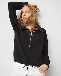 Petite Mock Neck Half-Zip Pullover